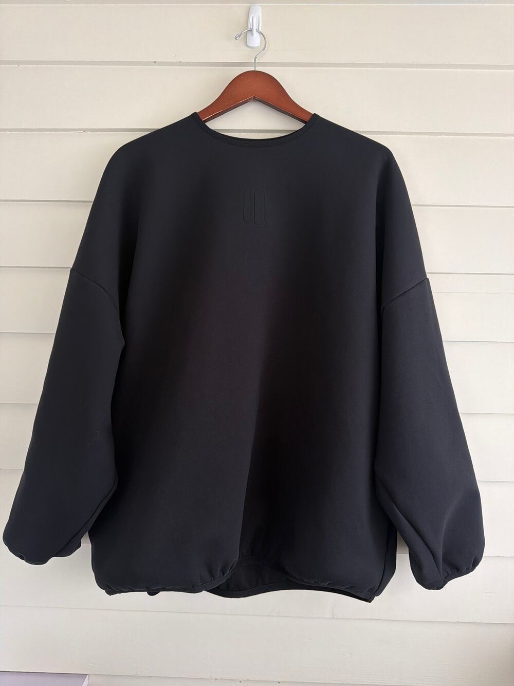 Adidas x Fear of God Athletics Suede Fleece Crewneck Sweatshirt Black L IS8706